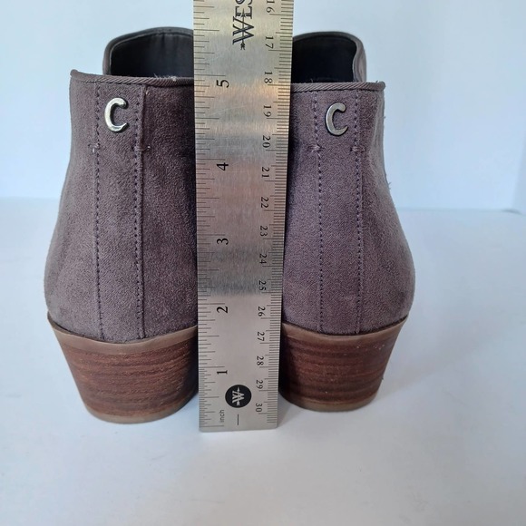 Circus Sam Edelman Size 9.5 Brown Suede Stacked Heel Bootie Side Zip Elastic - Picture 9 of 9
